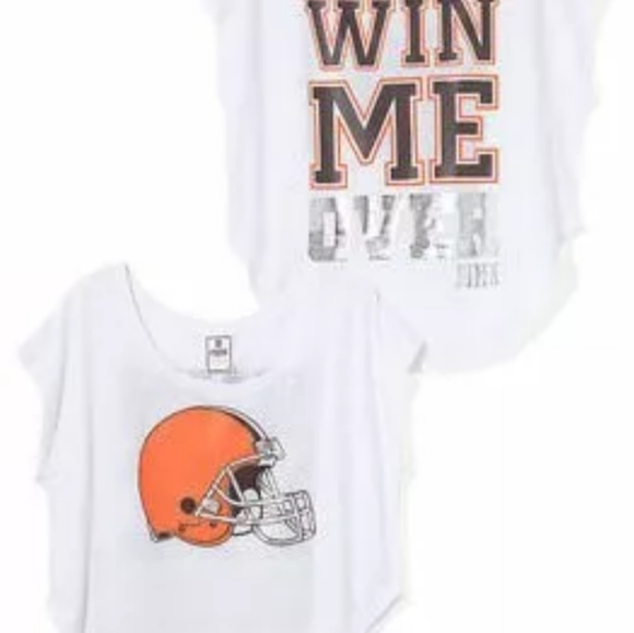 VS Victoria Secret PINK Off The Shoulder LIMITED EDITION NFL Bling Tee M L Top - Picture 16 of 16